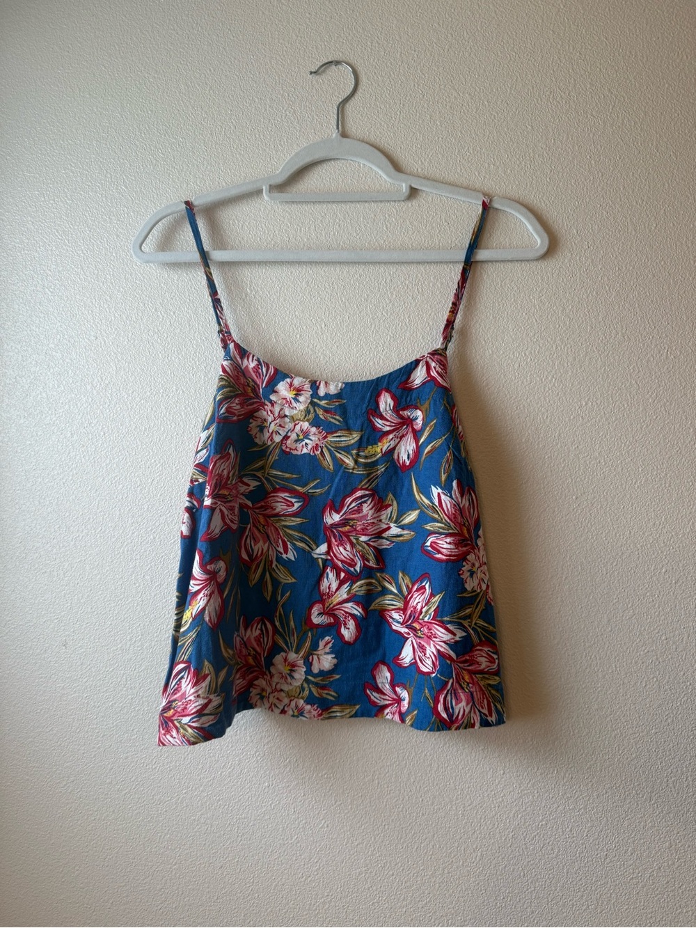 a new day Blue Floral Spaghetti-Strap Camisole
